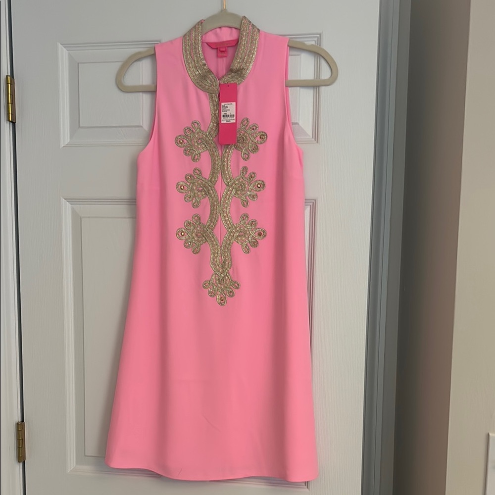 Lilly Pulitzer Pink and Gold Dress